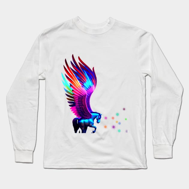 RAINBOW PEGASUS CONSTELLATION Long Sleeve T-Shirt by Smilethree